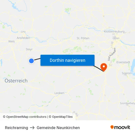 Reichraming to Gemeinde Neunkirchen map