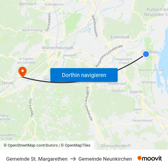 Gemeinde St. Margarethen to Gemeinde Neunkirchen map