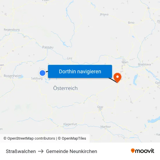 Straßwalchen to Gemeinde Neunkirchen map