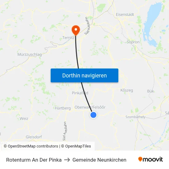 Rotenturm An Der Pinka to Gemeinde Neunkirchen map
