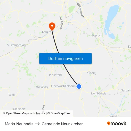Markt Neuhodis to Gemeinde Neunkirchen map