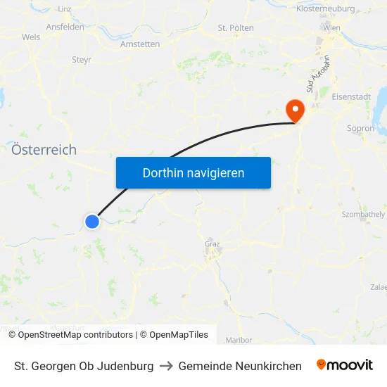 St. Georgen Ob Judenburg to Gemeinde Neunkirchen map