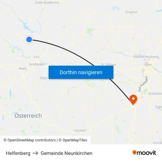 Helfenberg to Gemeinde Neunkirchen map