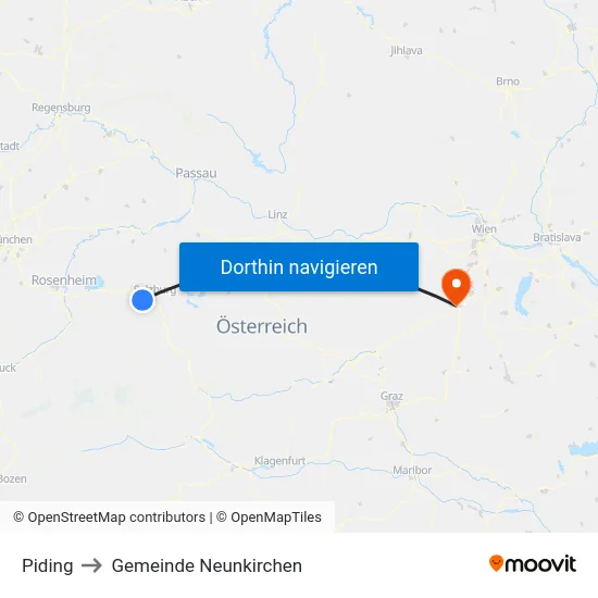 Piding to Gemeinde Neunkirchen map