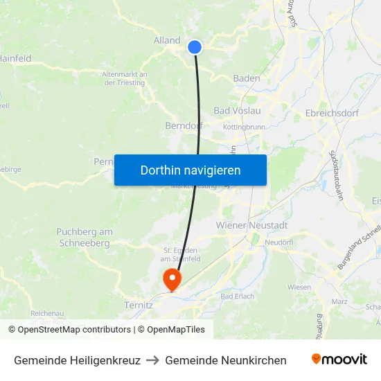 Gemeinde Heiligenkreuz to Gemeinde Neunkirchen map