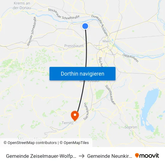 Gemeinde Zeiselmauer-Wolfpassing to Gemeinde Neunkirchen map