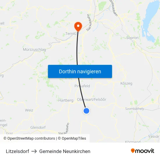 Litzelsdorf to Gemeinde Neunkirchen map