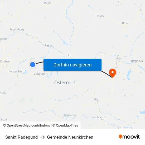 Sankt Radegund to Gemeinde Neunkirchen map
