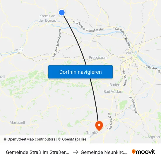 Gemeinde Straß Im Straßertale to Gemeinde Neunkirchen map