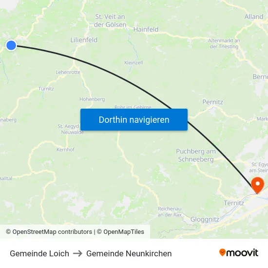 Gemeinde Loich to Gemeinde Neunkirchen map