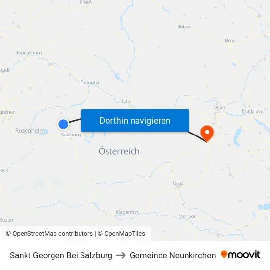 Sankt Georgen Bei Salzburg to Gemeinde Neunkirchen map