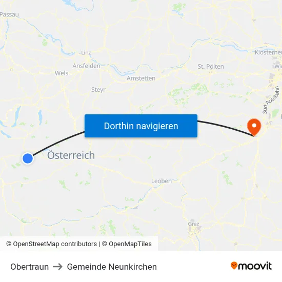 Obertraun to Gemeinde Neunkirchen map