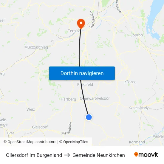 Ollersdorf Im Burgenland to Gemeinde Neunkirchen map