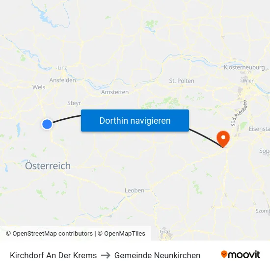 Kirchdorf An Der Krems to Gemeinde Neunkirchen map