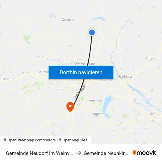 Gemeinde Neudorf Im Weinviertel to Gemeinde Neunkirchen map