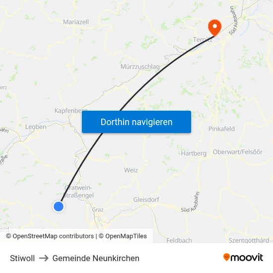 Stiwoll to Gemeinde Neunkirchen map
