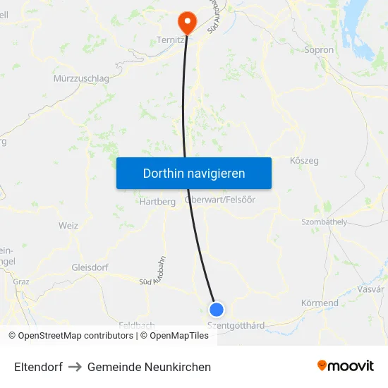 Eltendorf to Gemeinde Neunkirchen map