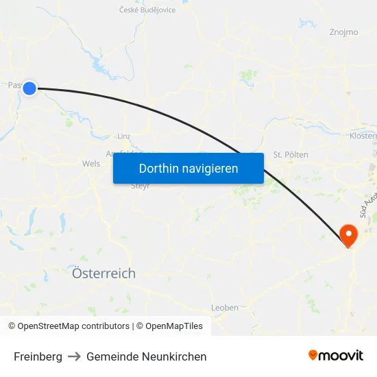 Freinberg to Gemeinde Neunkirchen map