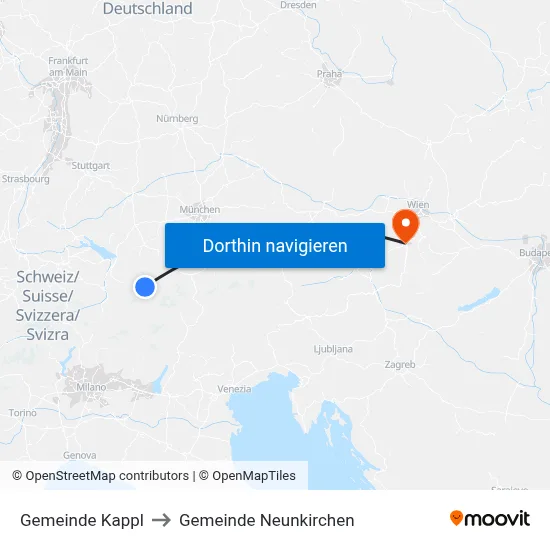 Gemeinde Kappl to Gemeinde Neunkirchen map