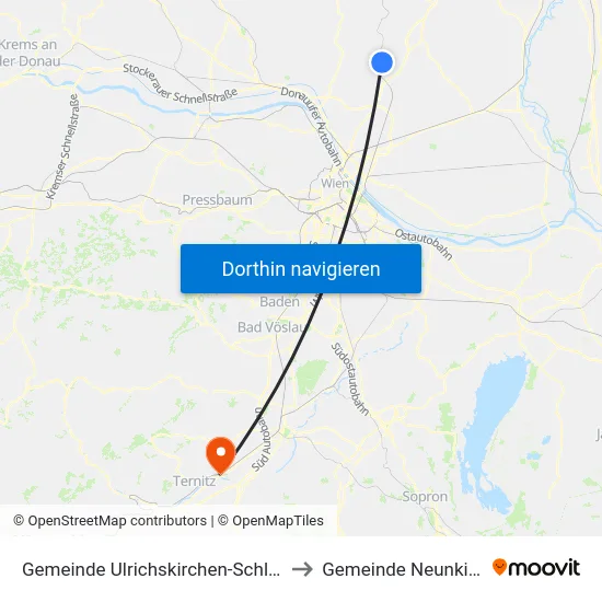 Gemeinde Ulrichskirchen-Schleinbach to Gemeinde Neunkirchen map