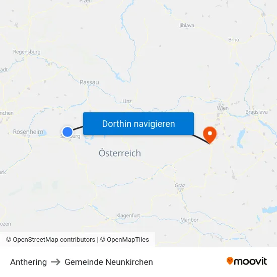 Anthering to Gemeinde Neunkirchen map