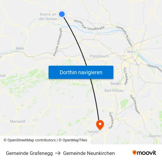 Gemeinde Grafenegg to Gemeinde Neunkirchen map