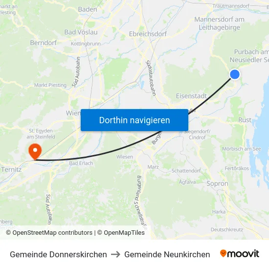 Gemeinde Donnerskirchen to Gemeinde Neunkirchen map