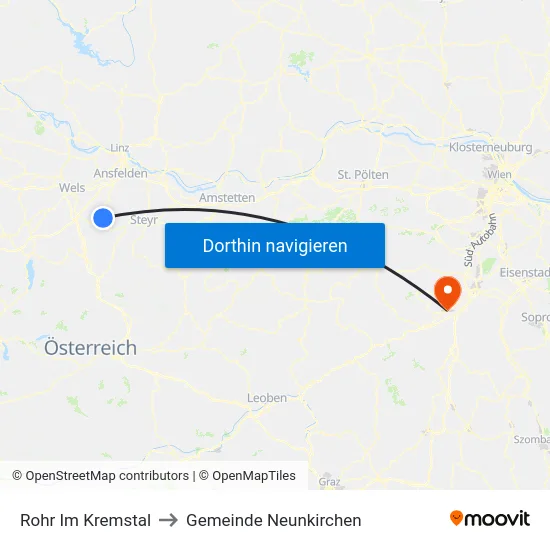 Rohr Im Kremstal to Gemeinde Neunkirchen map