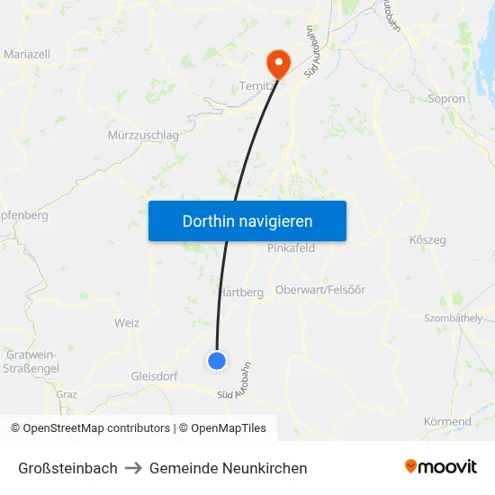 Großsteinbach to Gemeinde Neunkirchen map
