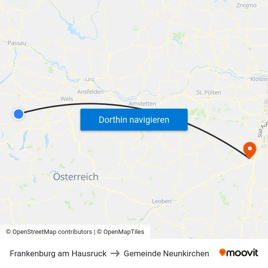Frankenburg am Hausruck to Gemeinde Neunkirchen map