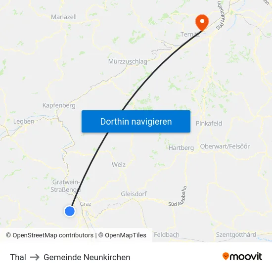 Thal to Gemeinde Neunkirchen map