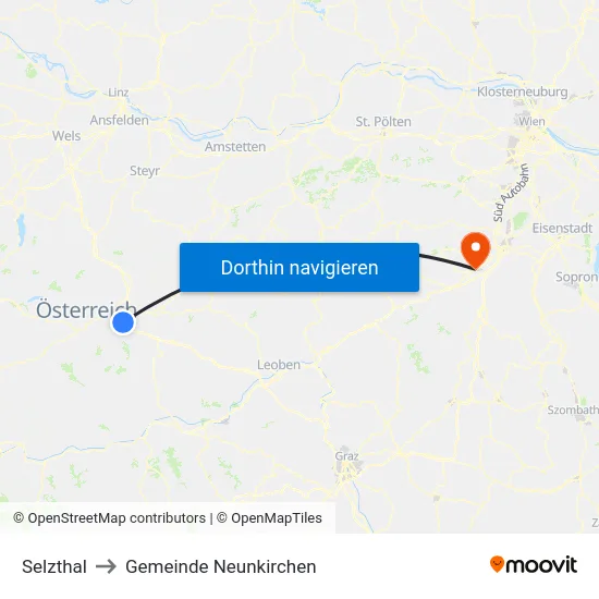 Selzthal to Gemeinde Neunkirchen map