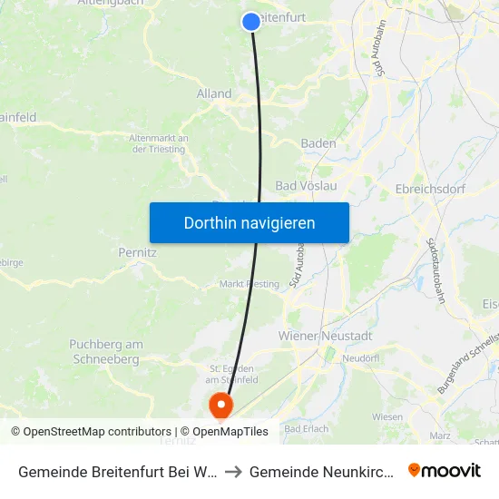 Gemeinde Breitenfurt Bei Wien to Gemeinde Neunkirchen map