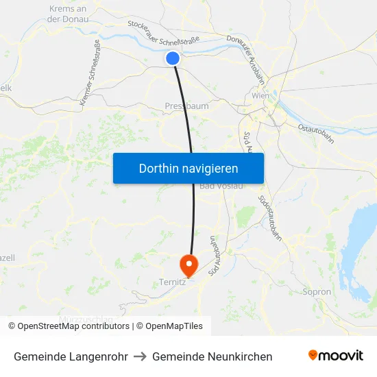 Gemeinde Langenrohr to Gemeinde Neunkirchen map