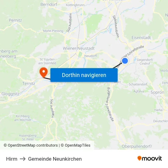 Hirm to Gemeinde Neunkirchen map