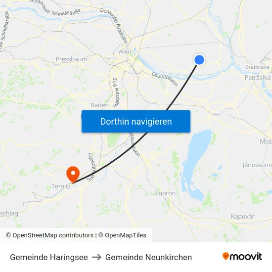 Gemeinde Haringsee to Gemeinde Neunkirchen map