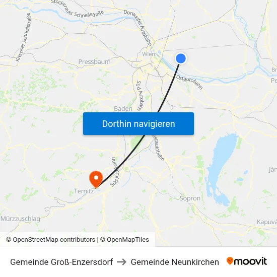 Gemeinde Groß-Enzersdorf to Gemeinde Neunkirchen map