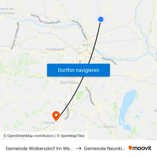 Gemeinde Wolkersdorf Im Weinviertel to Gemeinde Neunkirchen map