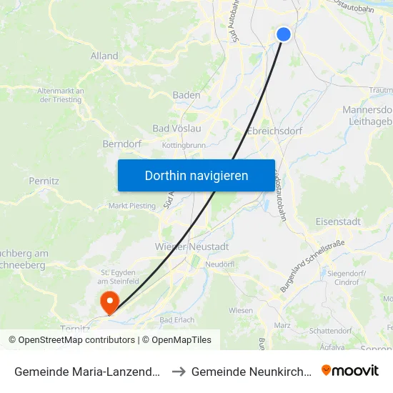 Gemeinde Maria-Lanzendorf to Gemeinde Neunkirchen map