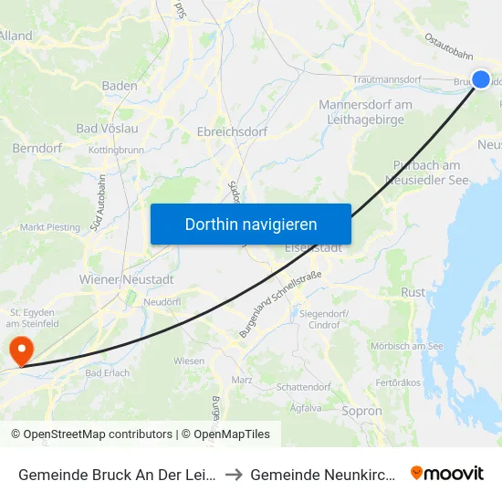 Gemeinde Bruck An Der Leitha to Gemeinde Neunkirchen map