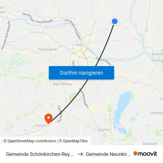 Gemeinde Schönkirchen-Reyersdorf to Gemeinde Neunkirchen map