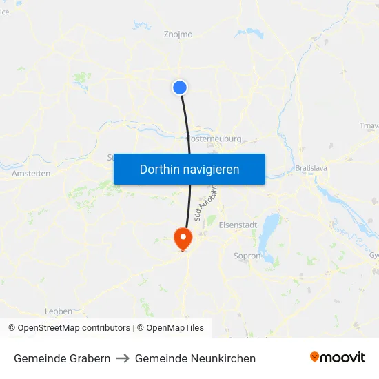 Gemeinde Grabern to Gemeinde Neunkirchen map