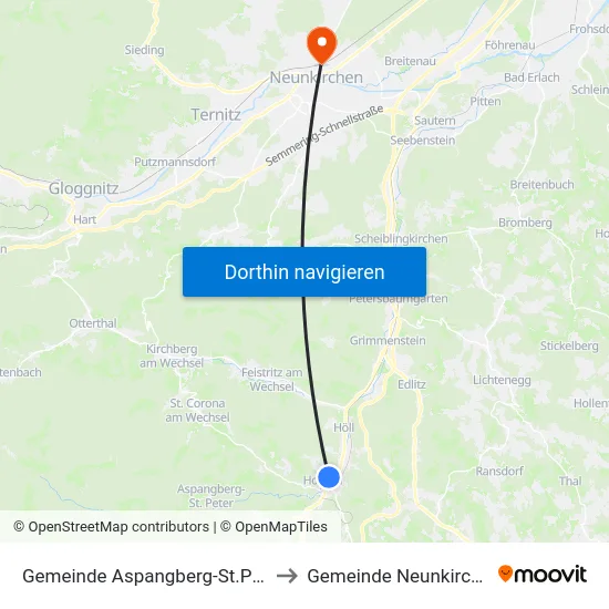 Gemeinde Aspangberg-St.Peter to Gemeinde Neunkirchen map