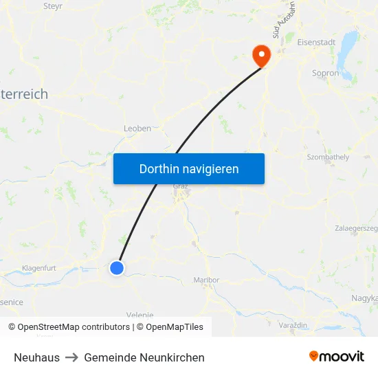 Neuhaus to Gemeinde Neunkirchen map
