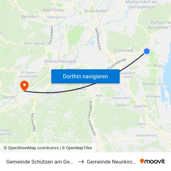 Gemeinde Schützen am Gebirge to Gemeinde Neunkirchen map