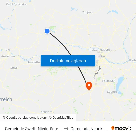 Gemeinde Zwettl-Niederösterreich to Gemeinde Neunkirchen map