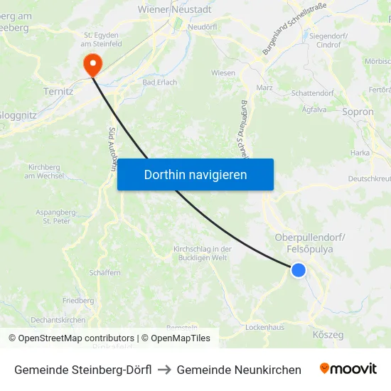 Gemeinde Steinberg-Dörfl to Gemeinde Neunkirchen map