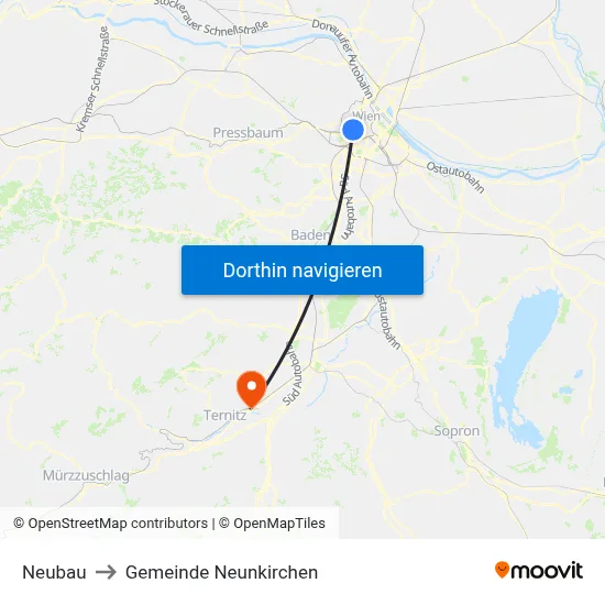 Neubau to Gemeinde Neunkirchen map