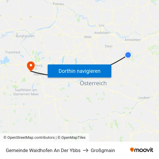 Gemeinde Waidhofen An Der Ybbs to Großgmain map