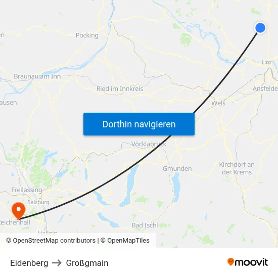Eidenberg to Großgmain map